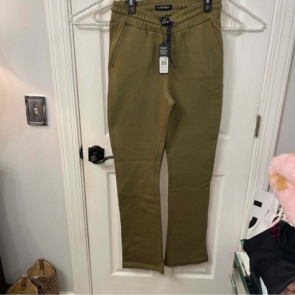 Men Olive Green Joggers M. Society